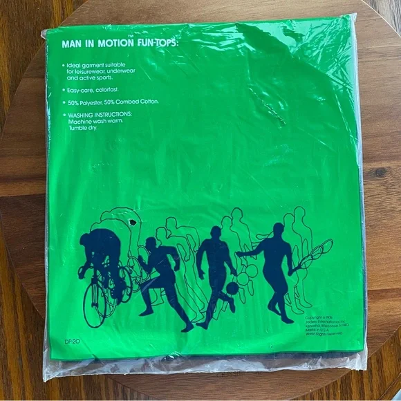 **NEW** Jockey Rib Crew Neck T-Shirt - Size Lrg - Navy/Yellow - New Old Stock - Picture 2 of 6